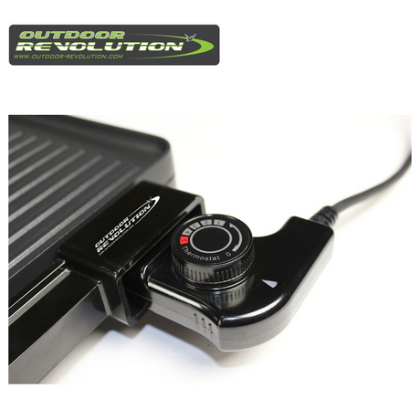 Outdoor Revolution electric grill plate with a sleek design, perfect for outdoor cooking and grilling enthusiasts.