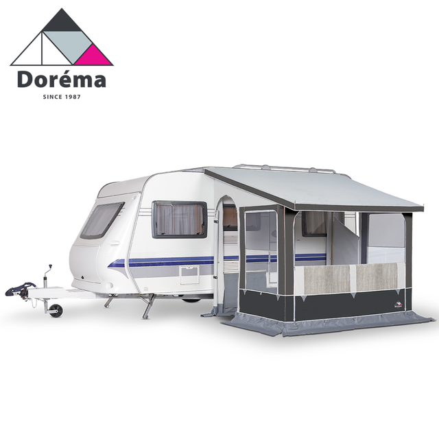 Dorema Oslo winter porch awning, 350cm x 200cm, featuring a sturdy frame and weather-resistant fabric in outdoor setting.