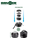 Brunner Pirate Spacemaster Alu 20cm saucepan set showing sleek aluminum saucepans with black handles and matching lids.