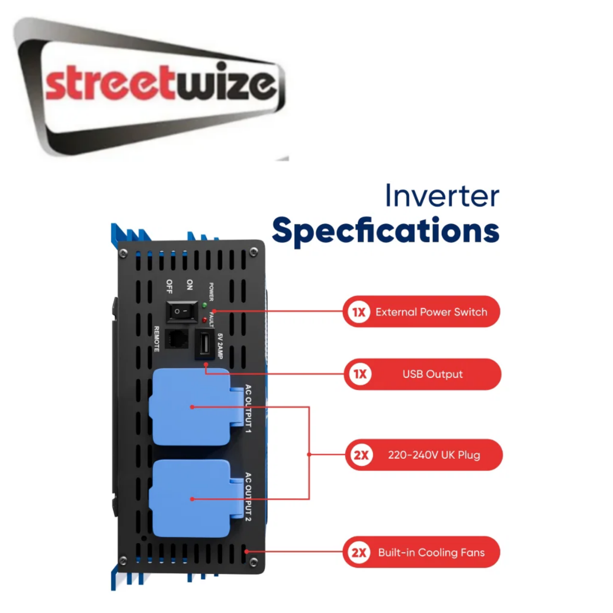 Streetwize 1000Watts Pure sine wave inverter