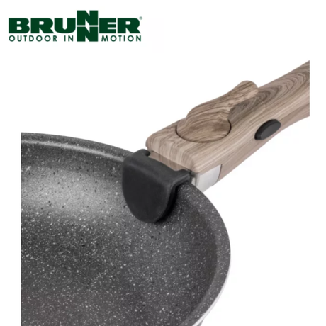 Brunner Pirate Spacemaster Alu 20cm saucepan set featuring lightweight aluminum construction and ergonomic handles.