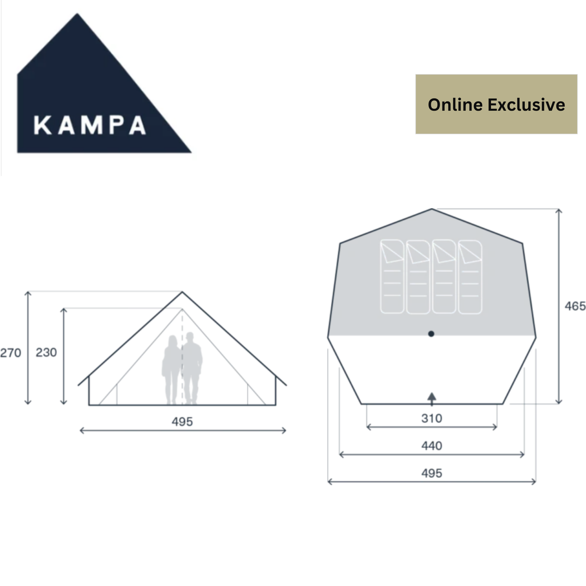 Kampa Pineveil 3 Person Tent
