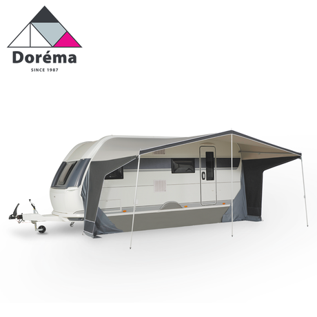 Dorema Panorama Nature Sun Canopy in Stone color, showcasing a spacious canopy design for outdoor shade and protection.