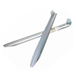 Metal V tent peg from Pegs, 22cm long, shown individually, designed for securing tents in the ground.