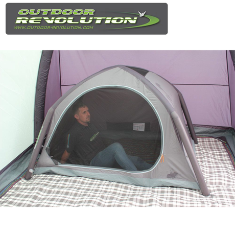 Outdoor Revolution Air Pod Inner Tent set up in a spacious outdoor setting, showcasing its design and fabric details.