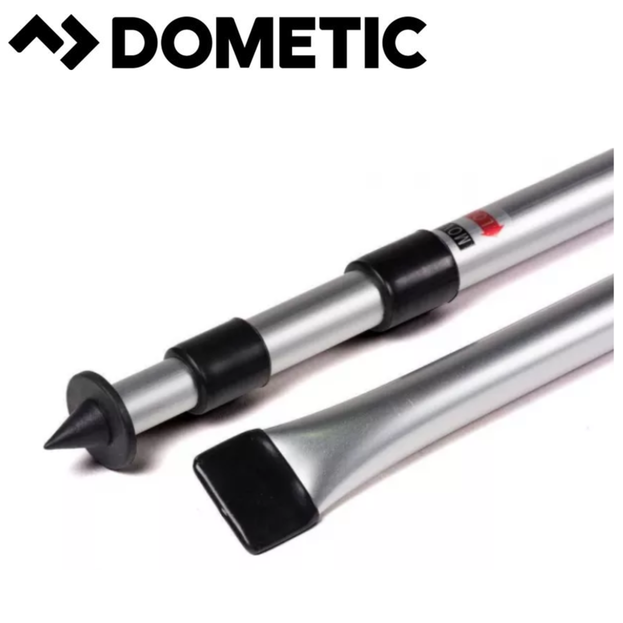 Dometic Deluxe Rear Upright Pole set with multiple metal poles and plastic connectors for RV or travel trailer support.