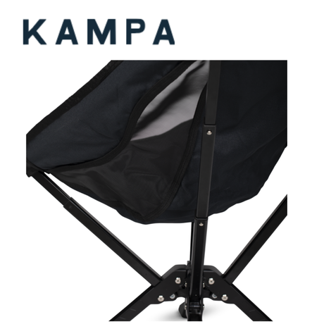 Kampa Porcini Chair with wooden frame and cushioned seat, featuring a natural finish and stylish design.