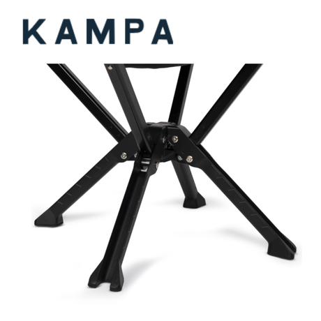 Kampa Porcini Chair with a sleek design and comfortable seating, featuring wooden legs and a cushioned fabric seat.