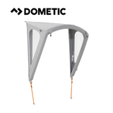 Dometic Portico Air Canopy displayed in an open position, showcasing its lightweight design and spacious shelter.