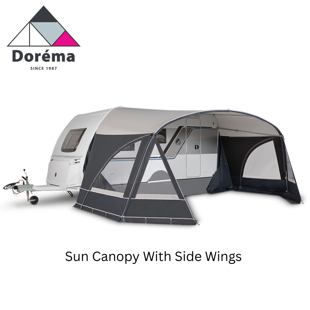 Dorema Porto Sun Canopy showcasing a spacious design with side wings, perfect for outdoor shade and relaxation.