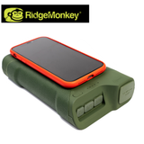 RidgeMonkey Vault C-Smart wireless charger with 42150mAh power bank, featuring multiple charging ports and compact design.