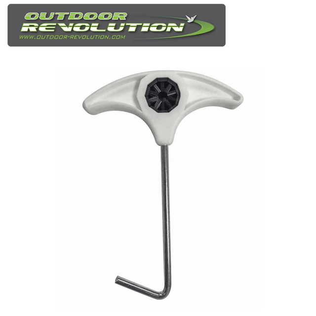 Outdoor Revolution peg puller with cleaner, featuring a sturdy design for effortless peg removal and cleaning.