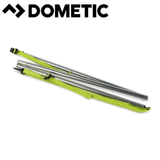 Dometic awning hanging rail from front to rear, metal rail system for securing awning fabric on a recreational vehicle.