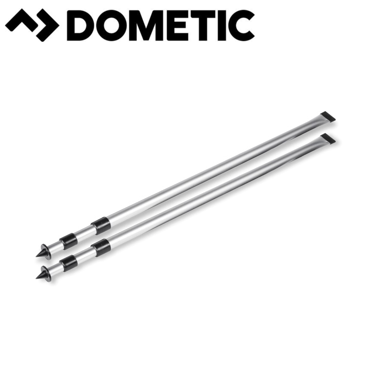 Dometic Deluxe Rear Upright Pole set shown from the back, featuring sturdy vertical support poles for camper or RV installation.