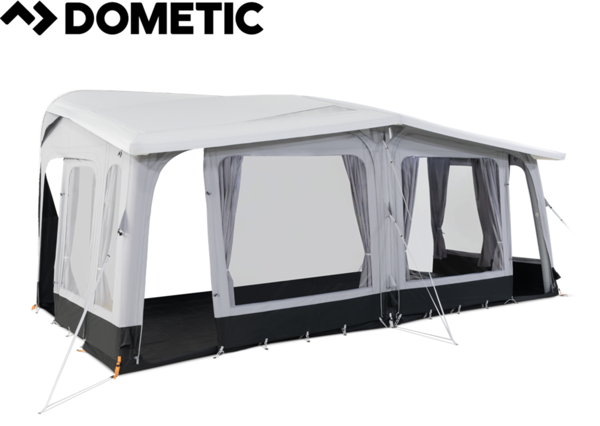 Dometic Residence Air Tour Awning set up outdoors, showcasing its spacious canopy and sturdy frame for camping comfort.