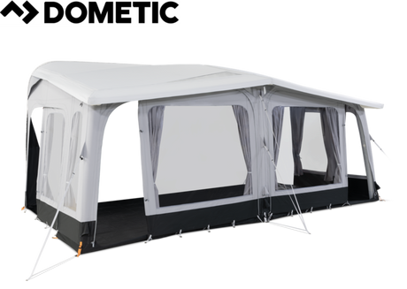 Dometic Residence Air Tour Awning set up outdoors, showcasing its spacious canopy and sturdy frame for camping comfort.