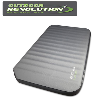 Outdoor Revolution Rock'N'Roll 100 self-inflating mat in a rolled position, showcasing its compact design and materials.