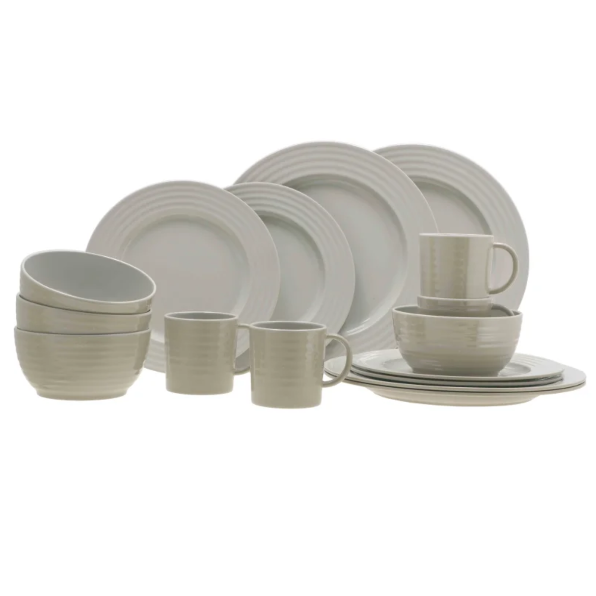 Travellife Rota beige 16-piece tableware set featuring plates and dishes for elegant dining.