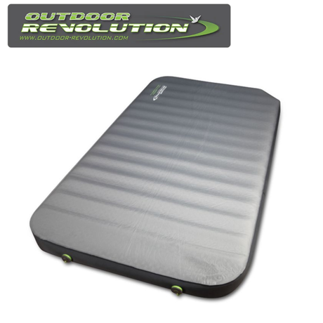 Outdoor Revolution Rock'N'Roll 100 self inflating mat in a rolled position, showcasing its compact design for camping.