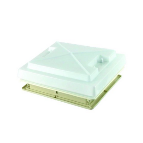 White MPK rooflight with flynet, lock, and blind, measuring 420 x 400 mm, installed in a roof for natural light and ventilation.
