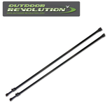 Adjustable roof poles by Outdoor Revolution, extending from 115 to 215cm, shown in an outdoor setting.