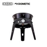 Cadac Dometic Safari Chef 30 LP Deluxe Pro gas BBQ with QR, showcasing a compact design and versatile cooking surfaces.