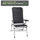 Outdoor Revolution San Remo highback reclining chair in durable 600D polyester, set against a natural outdoor backdrop.