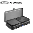 Cadac Dometic 2 Cook 2 Pro Deluxe QR portable gas grill with two burners and compact design for outdoor cooking.