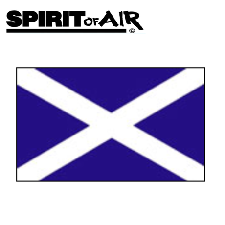 Scotland St Andrew Cross flag by Spirit Of Air, 5ft by 3ft, featuring the iconic blue and white saltire design.