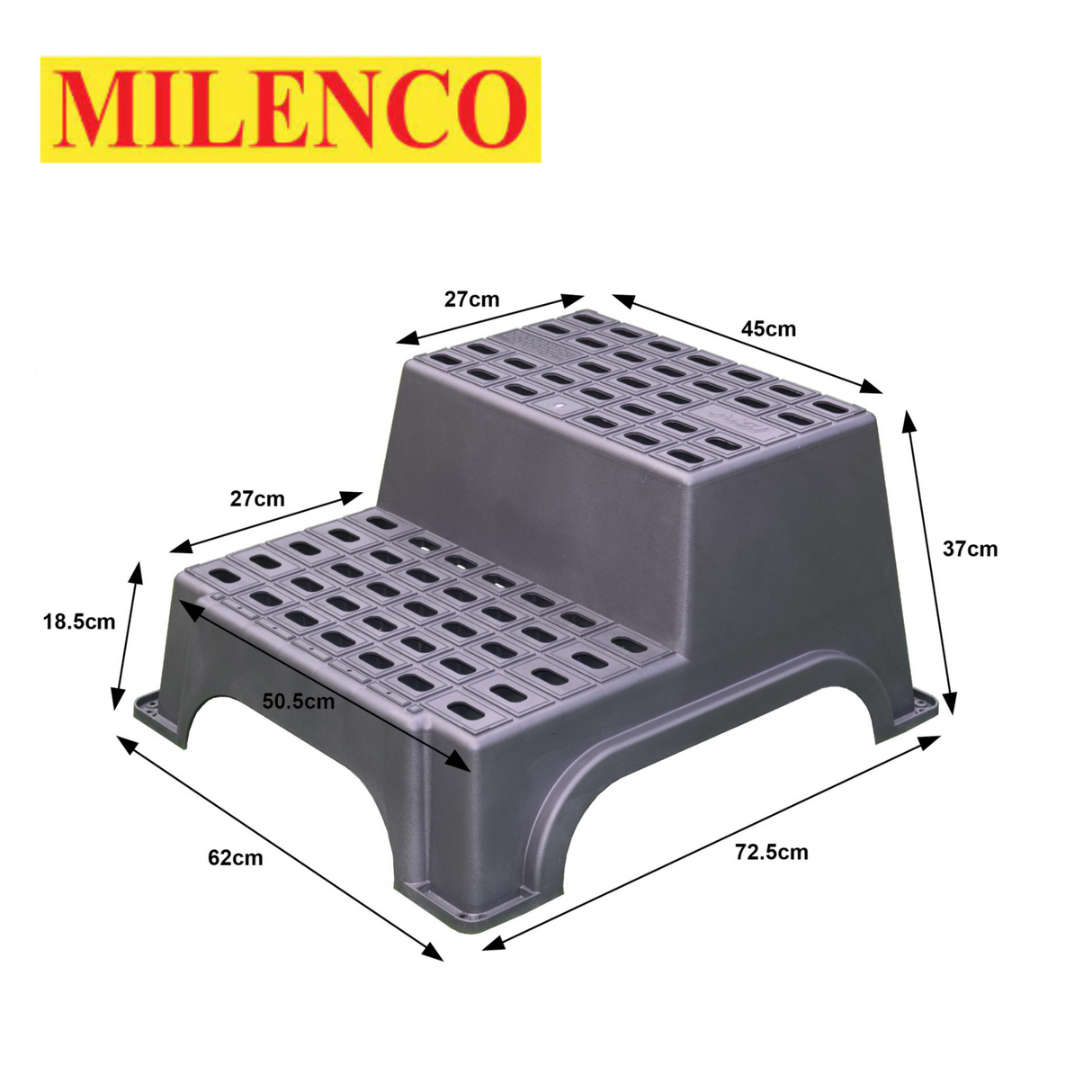 Milenco MGI Giant Double Step featuring a sturdy design, perfect for easy access to RVs and trailers.