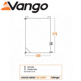Vango Awning Side Canopy displaying a spacious, weather-resistant design for outdoor shelter and protection.