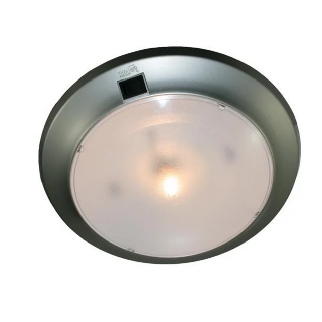 Silver LED Cirro ceiling light by P.L.S featuring a sleek, modern design with a switched operation for stylish illumination.