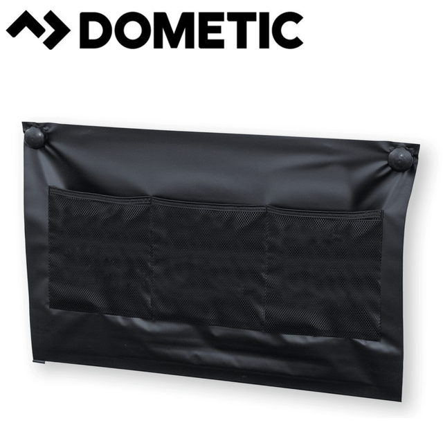 Dometic black single wheel arch cover showing a close-up of the sleek black finish on a vehicle.