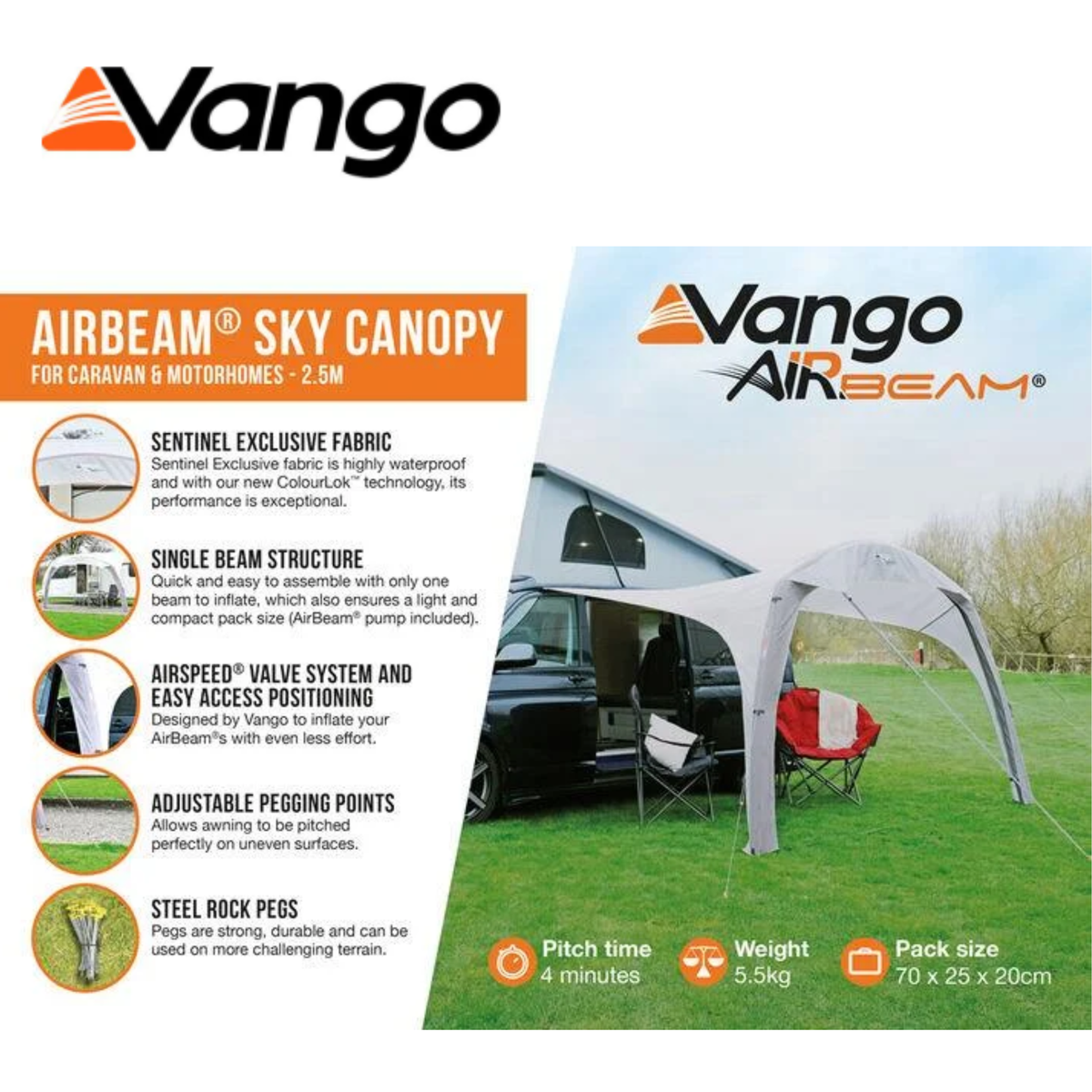 Vango Airbeam Sky Canopy 2.5m
