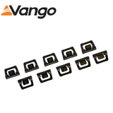 Vango Sky Hooks Pack of 10, durable metal sky hooks for outdoor camping and hanging gear, designed for secure suspension.