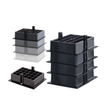 Carastack set of 4 stacking feet showing how they fit together to elevate and support furniture or equipment.