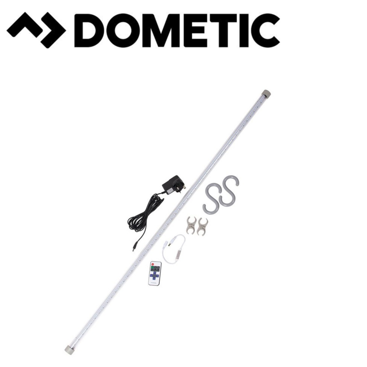 Dometic Sabre Link 150 awning lights starter kit with LED lights and connectors for outdoor awning illumination.