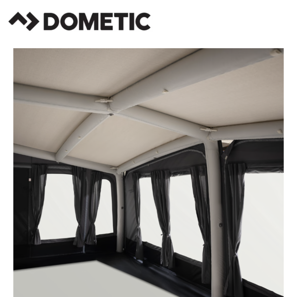 Dometic Residence Air Stay awning attached to a camper van, showcasing its spacious, durable fabric and seamless installation.