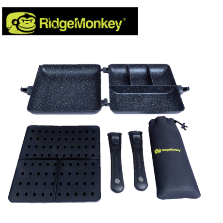 RidgeMonkey Connect Combi & Steamer XXL granite edition with steaming tray and control panel, designed for versatile outdoor cooking.