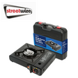 Streetwize single gas stove with compact design, metal body, and control knob, ideal for outdoor cooking and camping.
