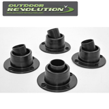 Set of 4 Outdoor Revolution swivel step feet for stable outdoor furniture support and easy adjustment.
