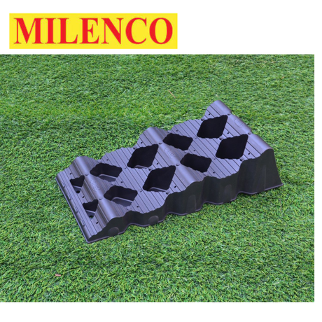 Milenco MGI Mini T1 levellers twin pack, showing two compact levelling ramps ideal for stabilizing vehicles.