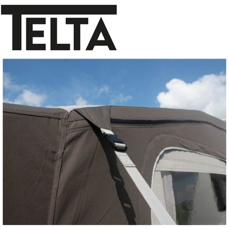 Telta Awning Storm Straps displayed, featuring durable material and adjustable design for secure outdoor use.