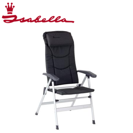 Dark grey Isabella Thor recliner chair with cushioned back and armrests, showcasing a comfortable, modern design.