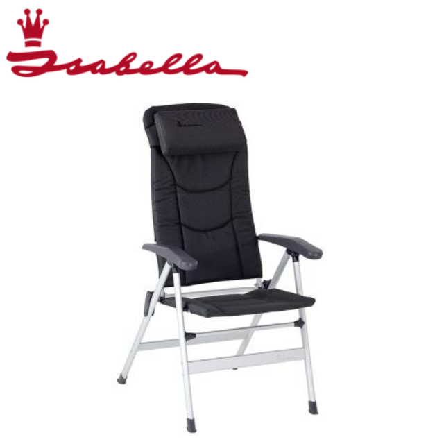 Dark grey Isabella Thor recliner chair with cushioned back and armrests, showcasing a comfortable, modern design.