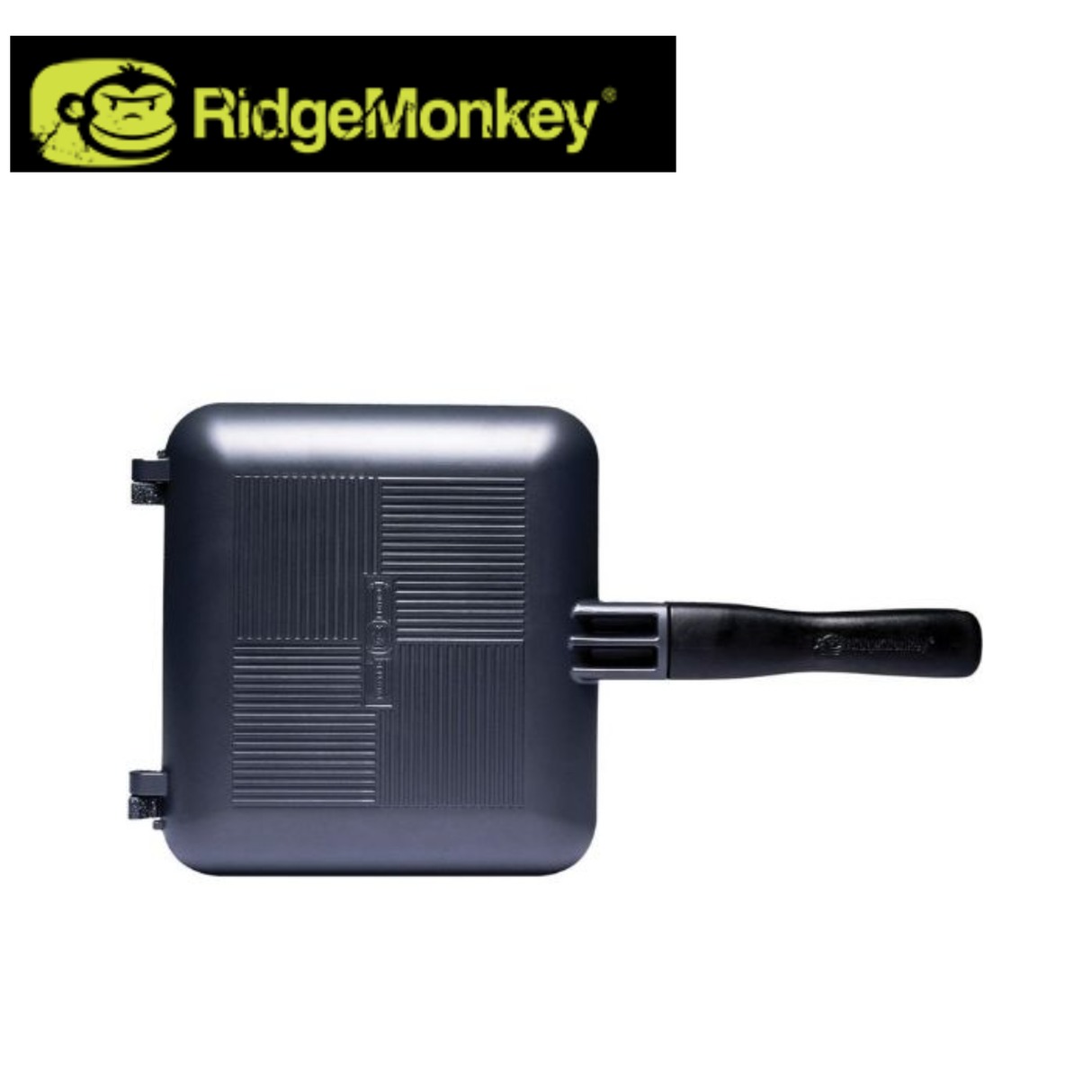 RidgeMonkey Connect XL 10th Anniversary Edition sandwich toaster with non-stick plates and classic design for making toasted sandwiches.