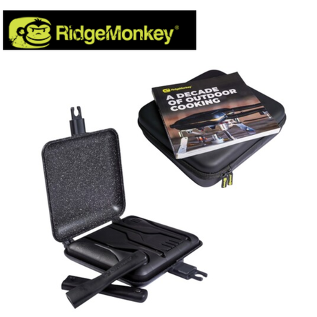 RidgeMonkey Connect XL Sandwich Toaster 10th Anniversary Edition with non-stick plates and classic design for making toasted sandwiches.