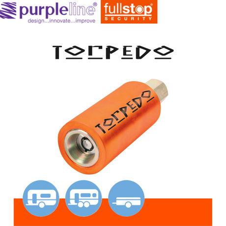 Purpleline Torpedo Corner Steady Lock with a sleek design, showcasing the locking mechanism and sturdy build.
