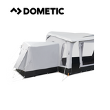 Dometic Residence Air Tour Annexe with inner tent set up in a campsite, showcasing spacious design and durable fabric.
