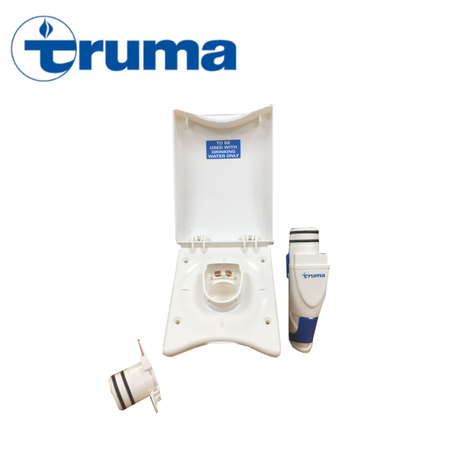 Truma Ultraflow Compact Housing Conversion Kit in white, featuring a sleek design for easy installation and use.